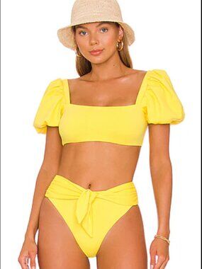 Yellow Agua Bendita Calista Balam Bikinis Swimsuit‎